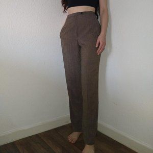 High Waist Neutral Pattern Straight Leg Trousers